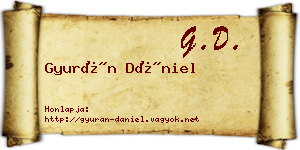Gyurán Dániel névjegykártya